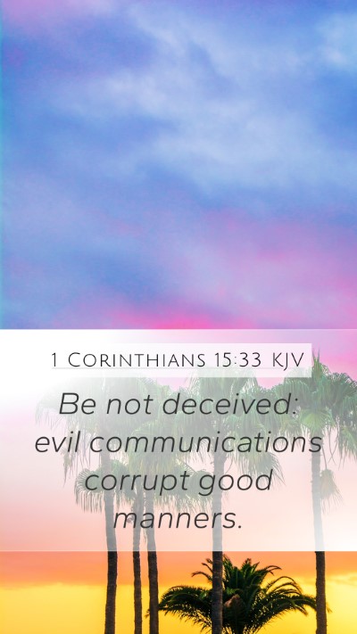 1 Corinthians 15:33 KJV Bible Verse Image