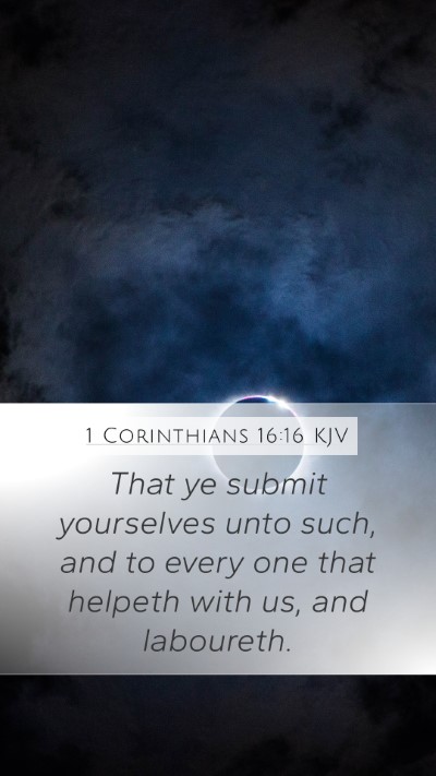 1 Corinthians 16:16 KJV Bible Verse Image