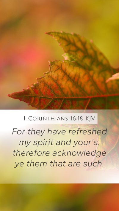 1 Corinthians 16:18 KJV Bible Verse Image