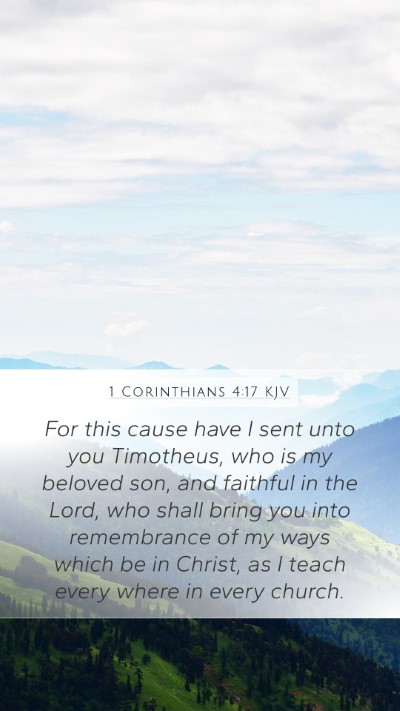 1 Corinthians 4:17 KJV Bible Verse Image