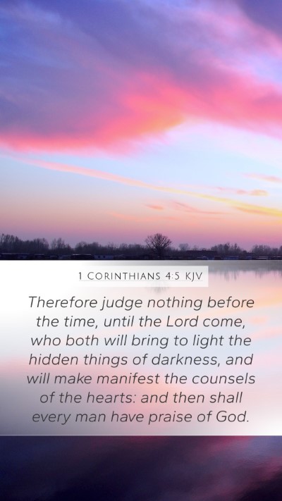 1 Corinthians 4:5 KJV Bible Verse Image
