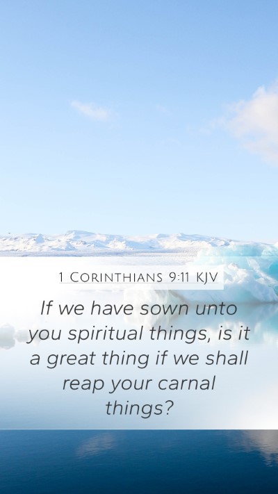 1 Corinthians 9:11 KJV Bible Verse Image