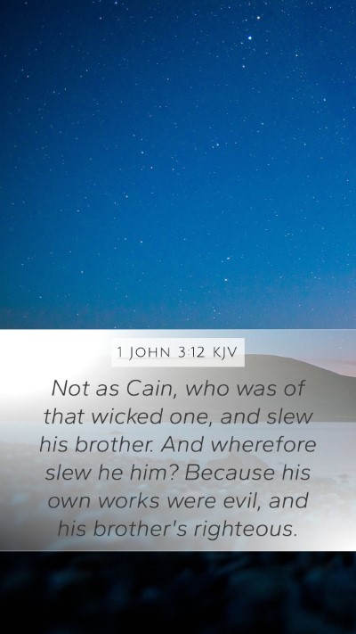 1 John 3:12 KJV Bible Verse Image