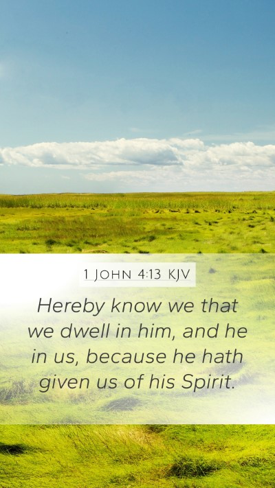 1 John 4:13 KJV Bible Verse Image