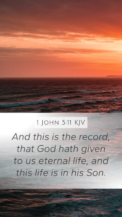 1 John 5:11 KJV Bible Verse Image