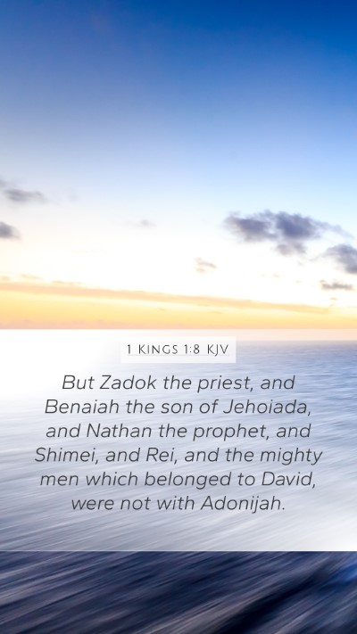 1 Kings 1:8 KJV Bible Verse Image