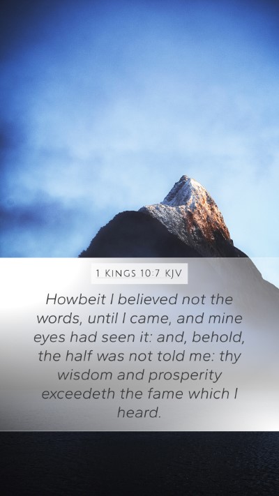 1 Kings 10:7 KJV Bible Verse Image