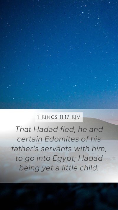 1 Kings 11:17 KJV Mobile Phone Wallpaper - That Hadad fled, he and certain Edomites of his - Mobile Bible Verse Wallpaper