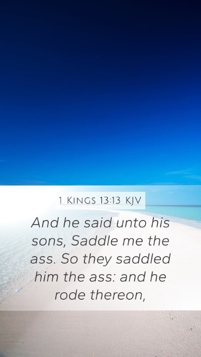 1 Kings 13:13 KJV Bible Verse Image