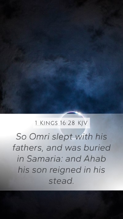 1 Kings 16:28 KJV Bible Verse Image