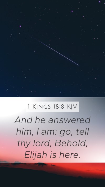 1 Kings 18:8 KJV Mobile Phone Wallpaper - And he answered him, I am: go, tell thy lord, - Mobile Bible Verse Wallpaper