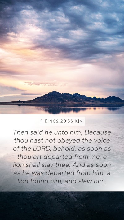 1 Kings 20:36 KJV Bible Verse Image