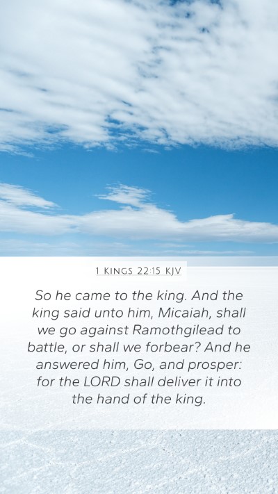 1 Kings 22:15 KJV Bible Verse Image