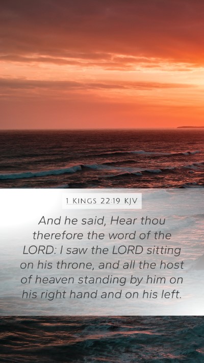 1 Kings 22:19 KJV Bible Verse Image