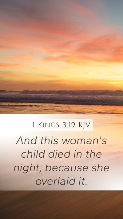1 Kings 3:19 KJV Mobile Phone Wallpaper - And this woman's child died in the night; because - Mobile Bible Verse Wallpaper