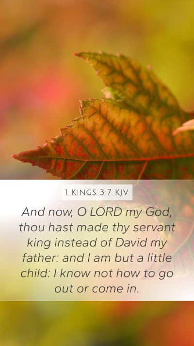 1 Kings 3:7 KJV Bible Verse Image