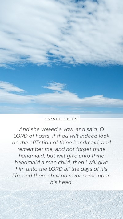 1 Samuel 1:11 KJV Bible Verse Image