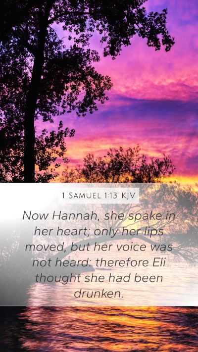 1 Samuel 1:13 KJV Bible Verse Image