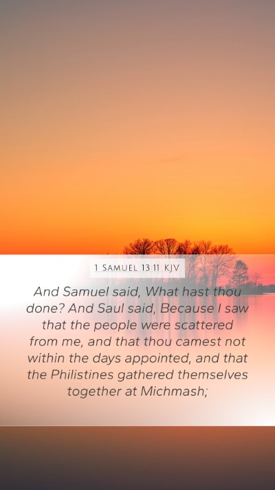 1 Samuel 13:11 KJV Bible Verse Image
