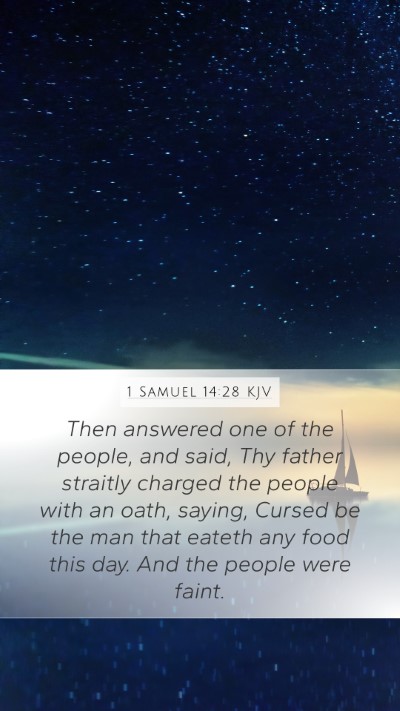 1 Samuel 14:28 KJV Bible Verse Image