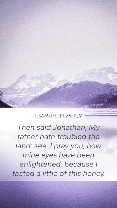 1 Samuel 14:29 KJV Bible Verse Image