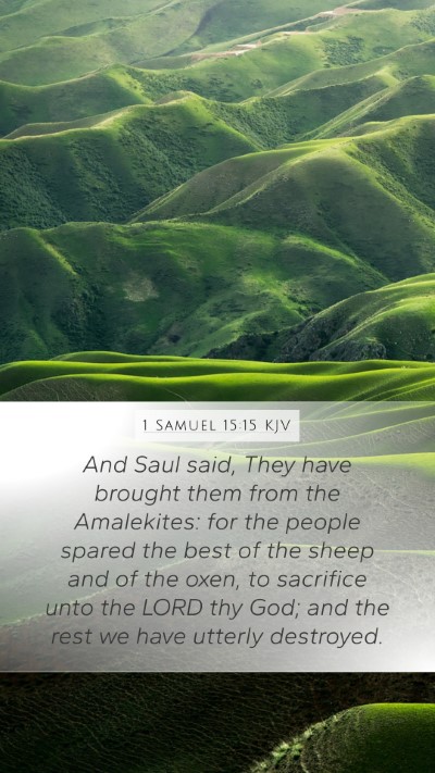 1 Samuel 15:15 KJV Bible Verse Image