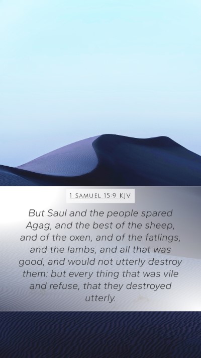 1 Samuel 15:9 KJV Bible Verse Image