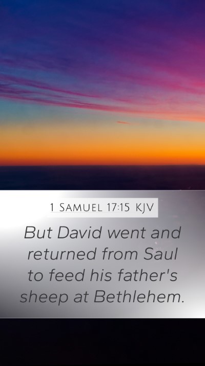 1 Samuel 17:15 KJV Bible Verse Image