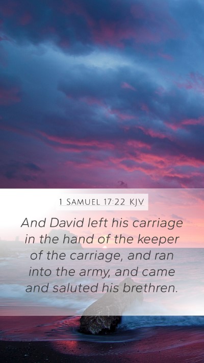 1 Samuel 17:22 KJV Bible Verse Image