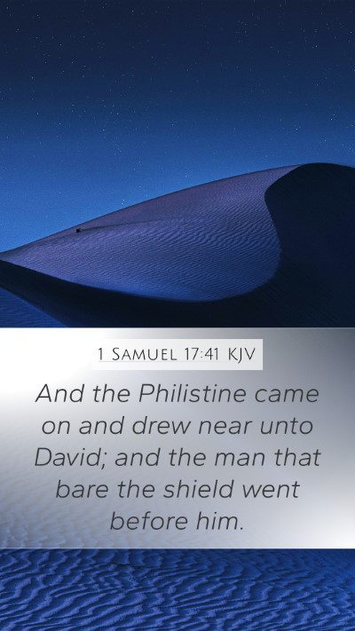 1 Samuel 17:41 KJV Bible Verse Image