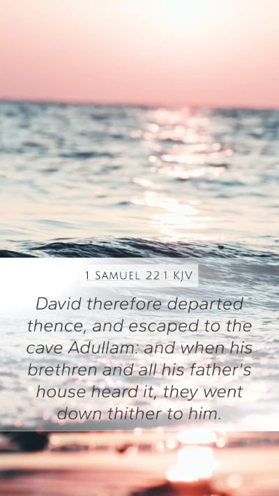 1 Samuel 22:1 KJV Bible Verse Image