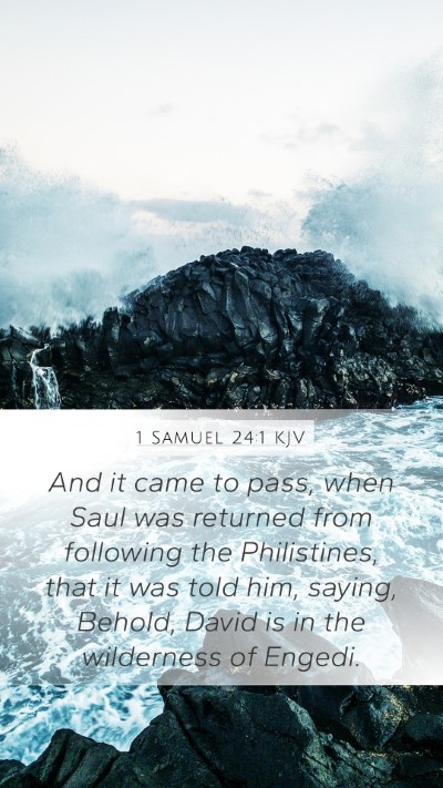 1 Samuel 24:1 KJV Mobile Phone Wallpaper - And it came to pass, when Saul was returned from - Mobile Bible Verse Wallpaper