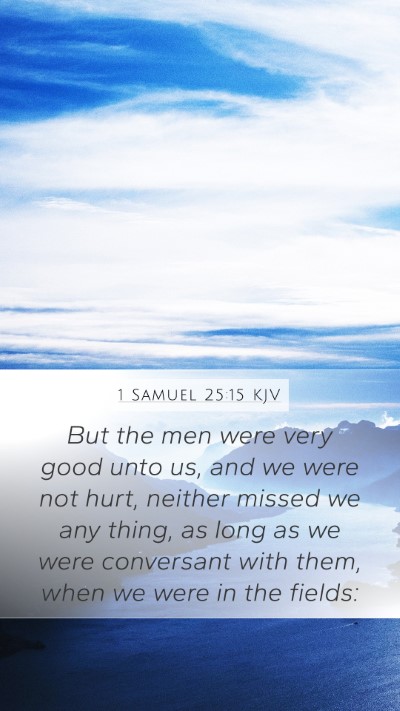 1 Samuel 25:15 KJV Bible Verse Image