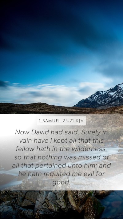 1 Samuel 25:21 KJV Bible Verse Image