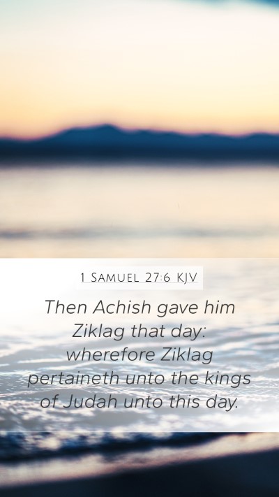 1 Samuel 27:6 KJV Bible Verse Image