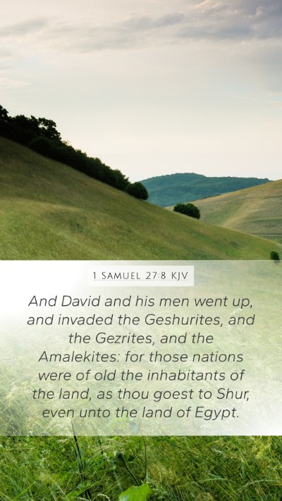 1 Samuel 27:8 KJV Mobile Phone Wallpaper - And David and his men went up, and invaded the - Mobile Bible Verse Wallpaper