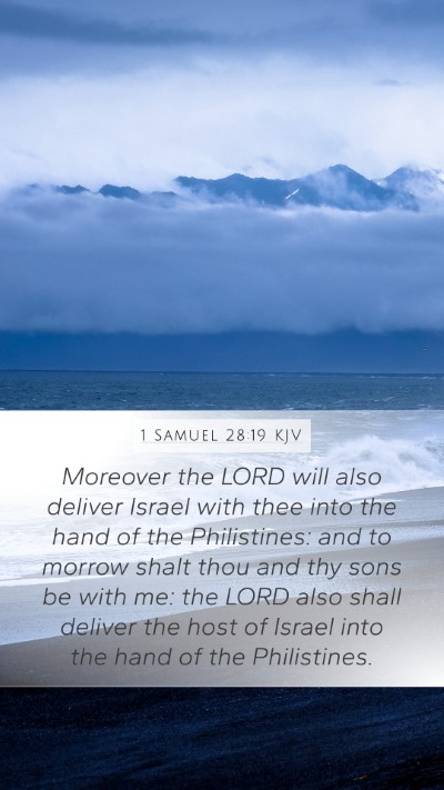 1 Samuel 28:19 KJV Bible Verse Image