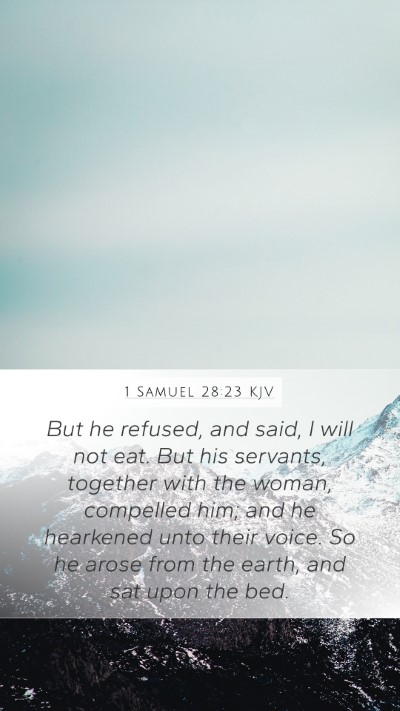 1 Samuel 28:23 KJV Bible Verse Image