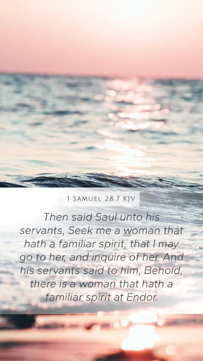1 Samuel 28:7 KJV Bible Verse Image