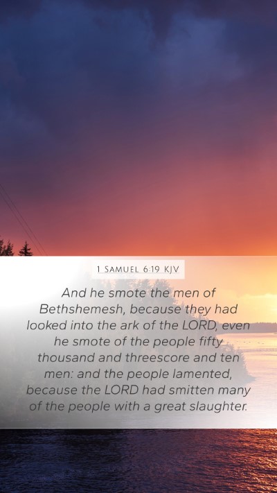 1 Samuel 6:19 KJV Bible Verse Image