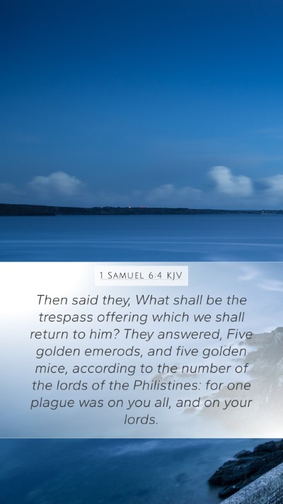 1 Samuel 6:4 KJV Bible Verse Image