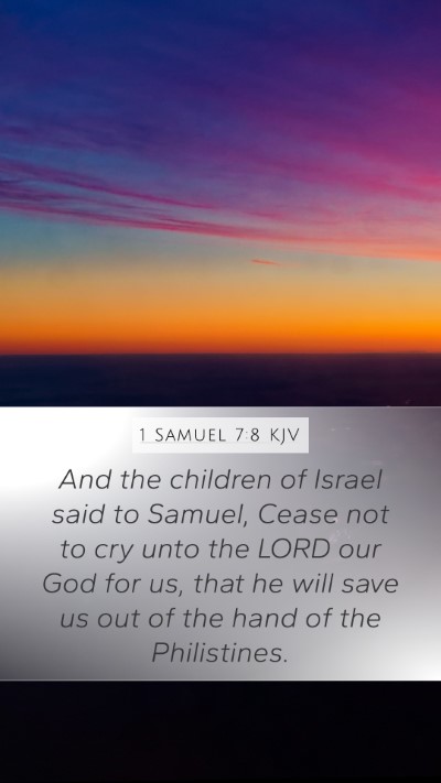 1 Samuel 7:8 KJV Bible Verse Image