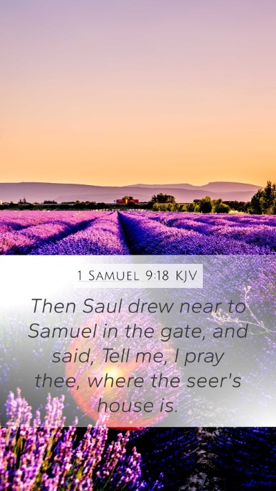 1 Samuel 9:18 KJV Mobile Phone Wallpaper - Then Saul drew near to Samuel in the gate, and - Mobile Bible Verse Wallpaper