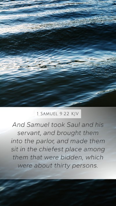 1 Samuel 9:22 KJV Mobile Phone Wallpaper - And Samuel took Saul and his servant, and brought - Mobile Bible Verse Wallpaper