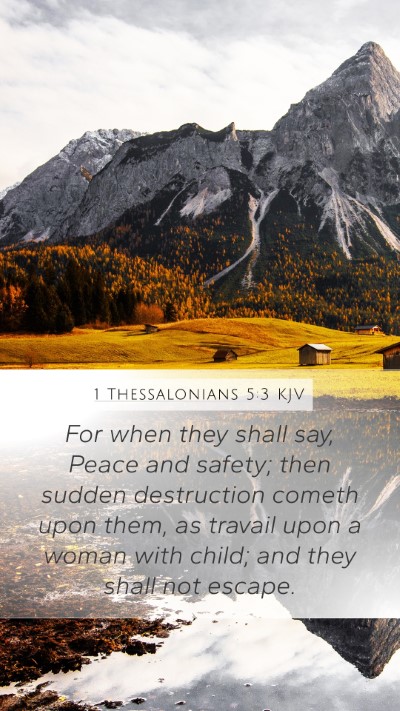 1 Thessalonians 5:3 KJV Bible Verse Image