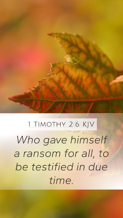 1 Timothy 2:6 KJV Bible Verse Image