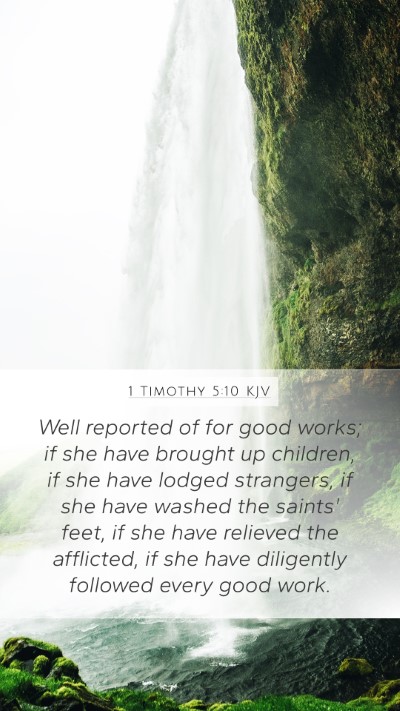 1 Timothy 5:10 KJV Bible Verse Image