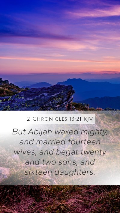 2 Chronicles 13:21 KJV Bible Verse Image