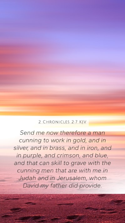 2 Chronicles 2:7 KJV Bible Verse Image
