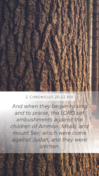 2 Chronicles 20:22 KJV Bible Verse Image